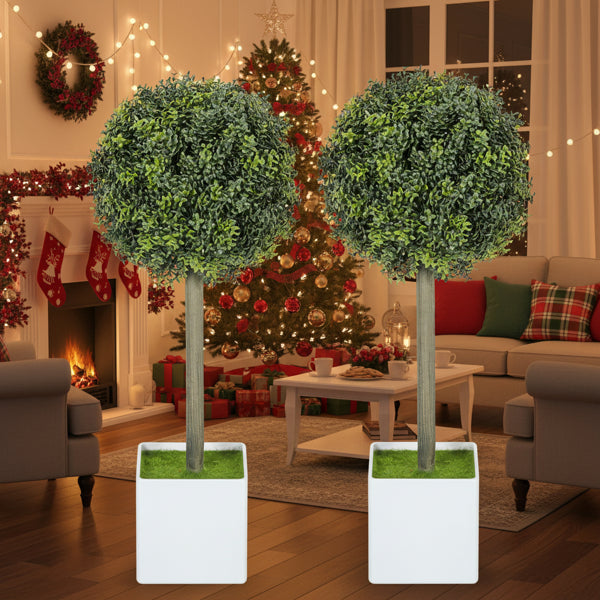 Artificial Boxwood Topiary Set