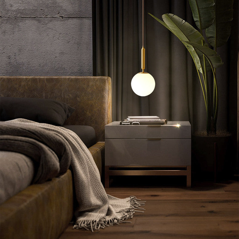Iron Nordic Pendant Light Gold Glass Shade
