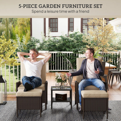 Khaki Rattan Patio Set