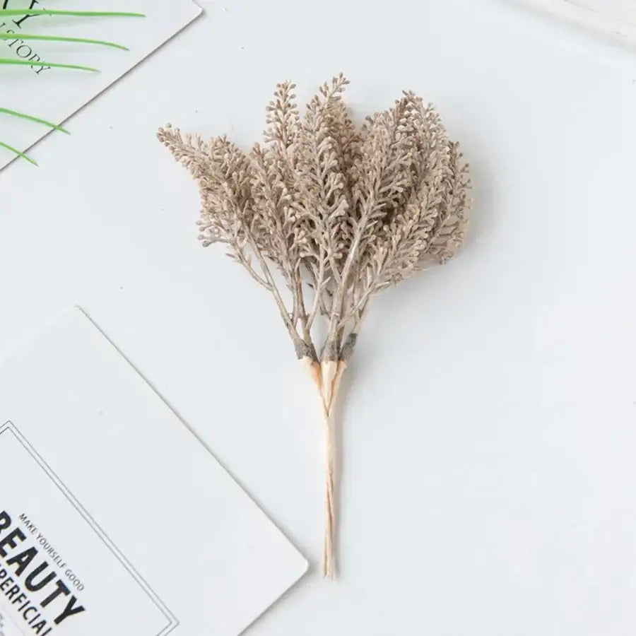 Beige artificial plants decorbites golden wheat ear stem with delicate feathery foliage for living room decor