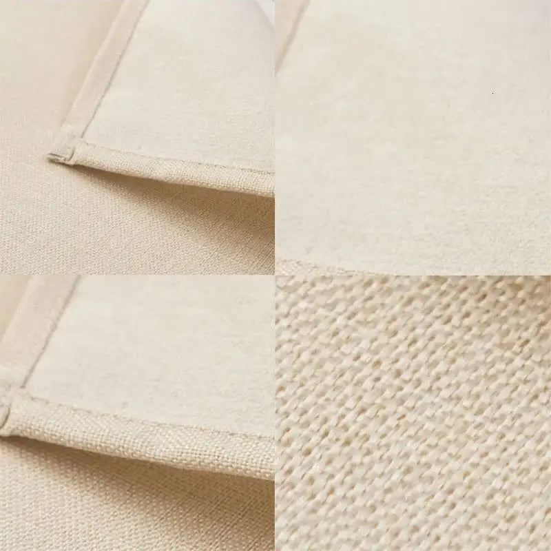 Beige canvas napkin with textured weave and stitched edges in decorbites black cat linen placemat set for dining room decor