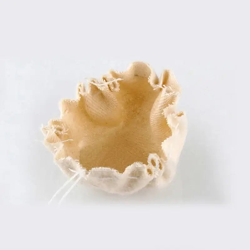 Beige eco-friendly flannel cloth coffee filters with frayed edges and visible stitching 10pcs kitchen set