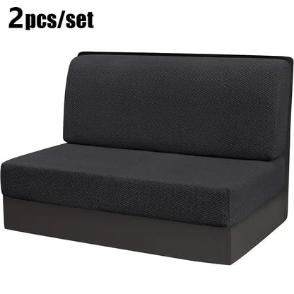 Black textured fabric sofa cover with herringbone pattern for beige jacquard woven rv sofa living room protector