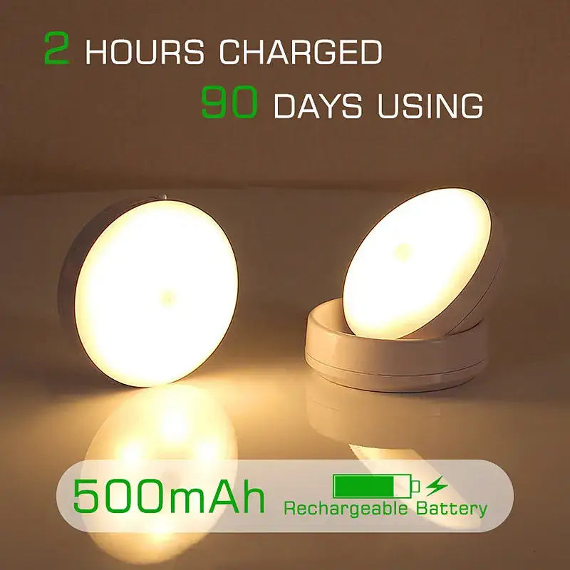Two white led rotate night lights with smooth plastic finish and soft glow for bedroom wall lamp use