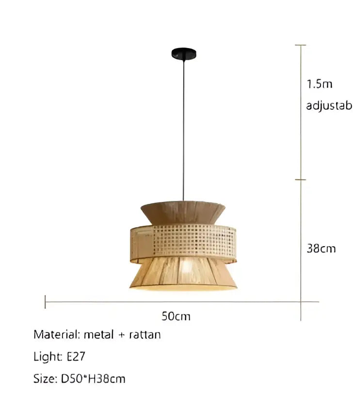 Beige tiered pendant light with handmade hemp rope and woven rattan shades perfect for dining room decorbites decor