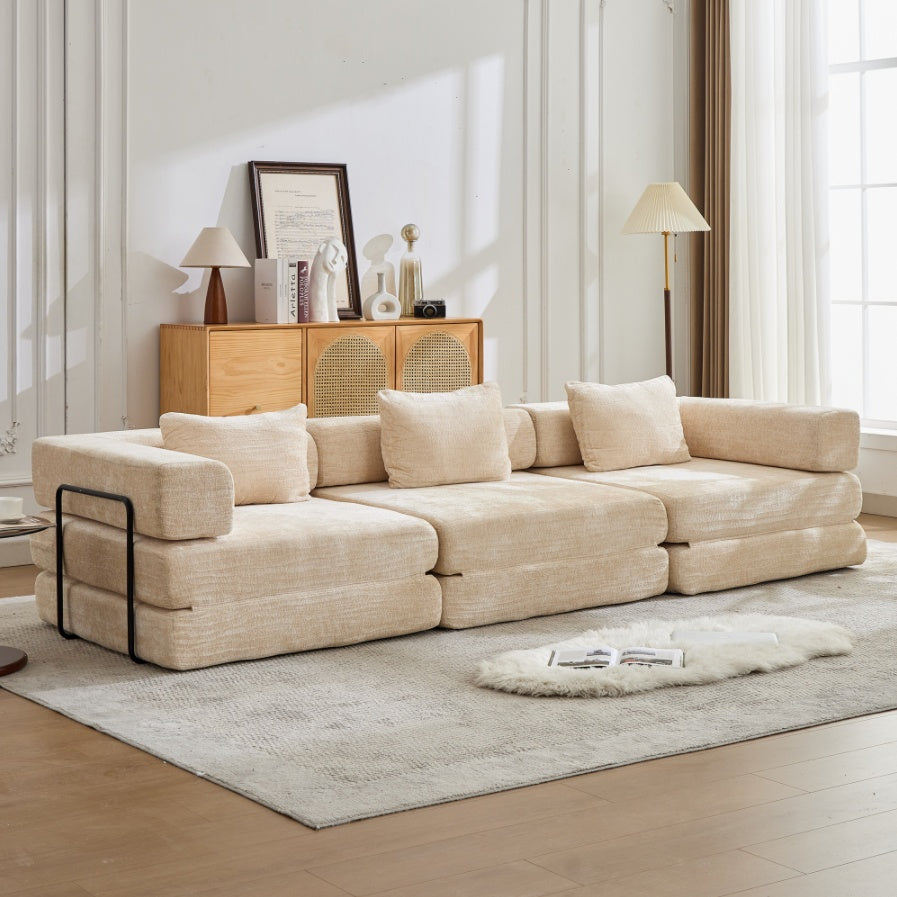 Beige Chenille Sofa Bed