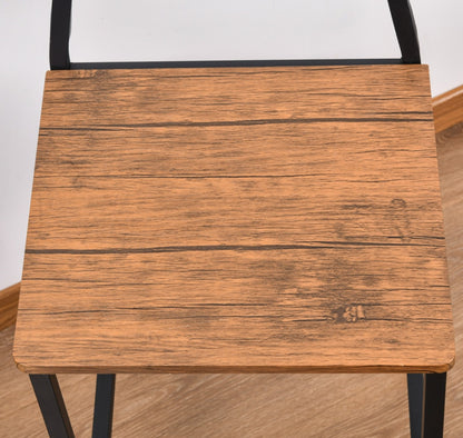 Dining Table Set 5-Piece Modern Counter Height With 4 Chairs Walnut