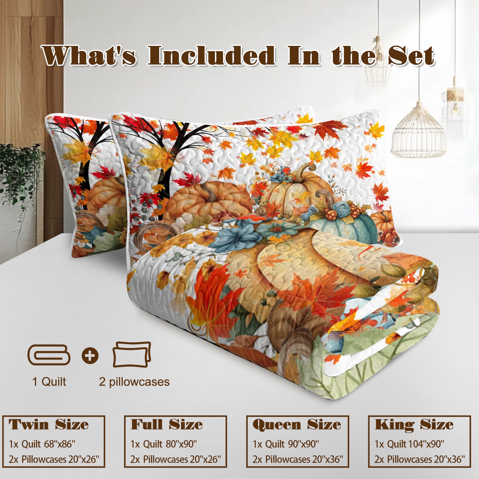 Autumn Pumpkin Quilt Set