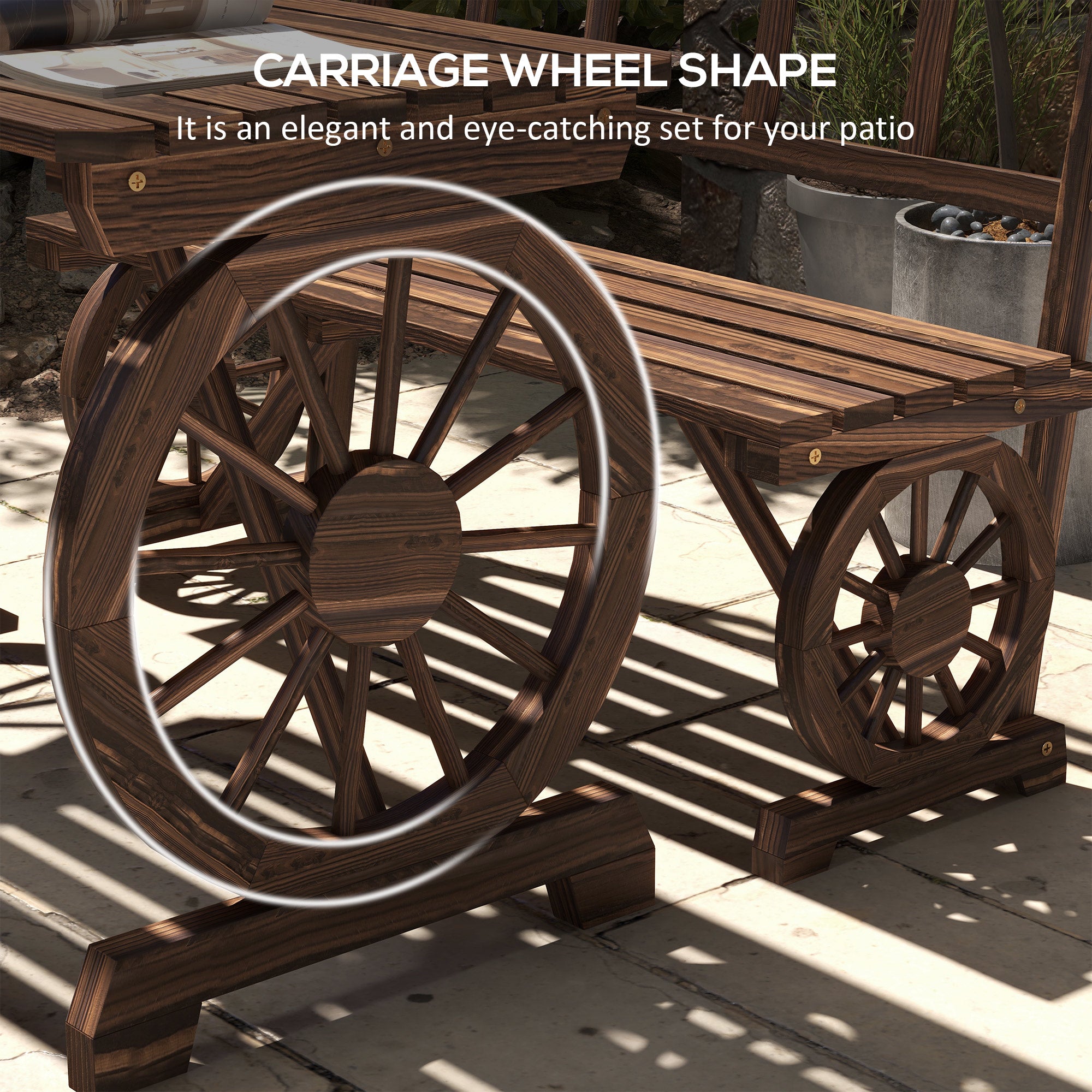 Carbonized Rustic Patio Set