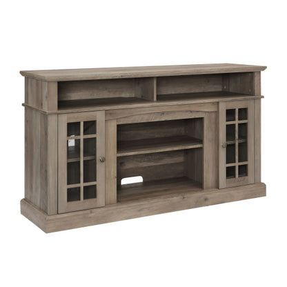 Classic TV Media Stand Modern Entertainment Console For TV Up To 65 With Open And Closed Storage Space, Gray Wash