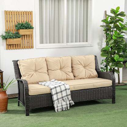 3-Seater Outdoor Sofa w/ 4" Thick Cushions