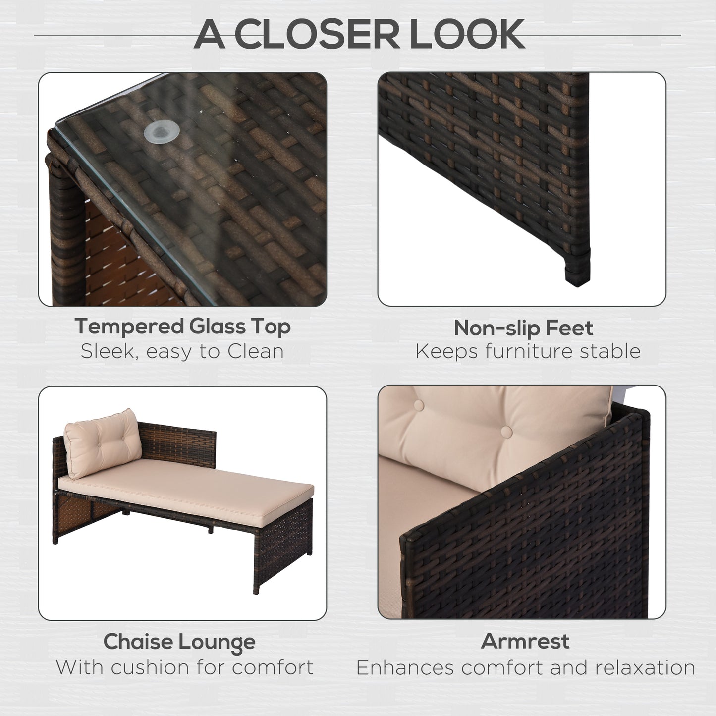 3 Piece Patio Furniture Set