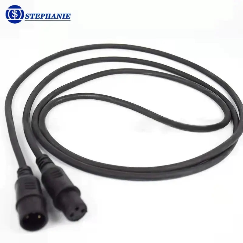 Black 1.5m dmx cable connector with stephanie branded xlr style connectors for stage lighting event use