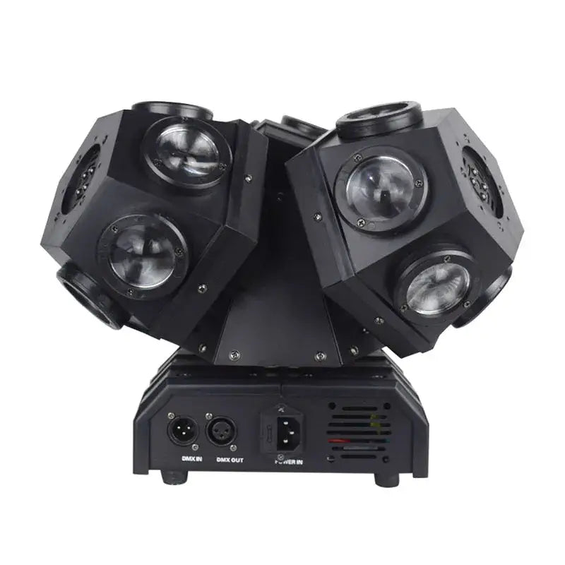Black 18x10w rotating moving head stage light with octagonal led lenses and control panel base for professional use
