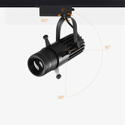 Black adjustable aperture led spotlight with textured ribbed design and adjustable angles for commercial use decorbites adjustable aperture