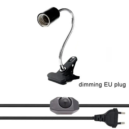 Black adjustable gooseneck clip lamp holder with flexible dimming eu plug for bedroom desk light decorbites adjustable gooseneck