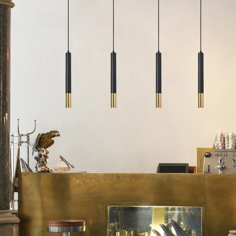 Black Aluminum Cylinder Dimmable LED Pendant Light - Decorbites
