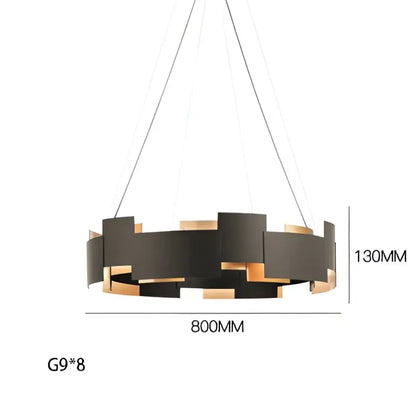 Black and gold geometric ceiling chandelier with modern design for living room decorbites black Scandinavian style