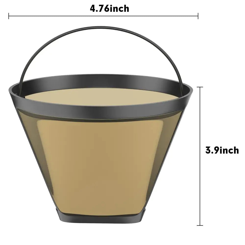 Black and silver decorbites cone coffee maker filter with gold mesh reusable cone coffee kitchen accessory