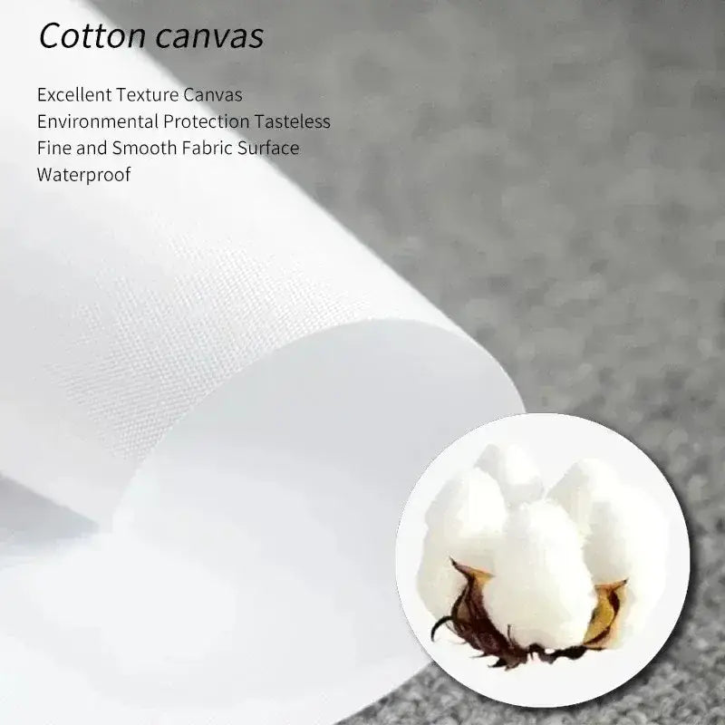 White cotton canvas fabric with waterproof finish featuring decorbites black and white mountain tree landscape wall art
