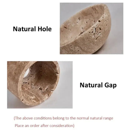 Beige stone bowl with natural holes highlighting organic texture in black and wood concrete pendant light decorbites cream nordic