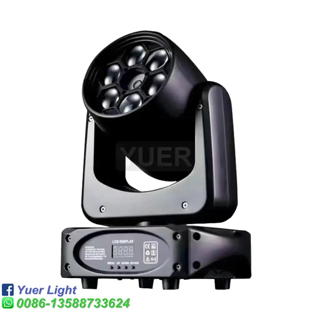 Black bee eye laser moving head spotlight with seven reflective lenses and lcd display for party room lighting