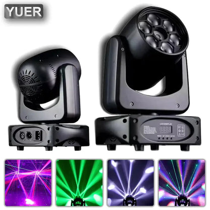 Black bee eye laser moving head spotlight with adjustable beams and color-changing laser effects for party rooms