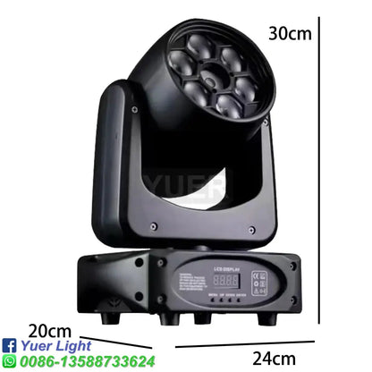 Black bee eye laser moving head spotlight with 30cm led circular array and lcd panel for party room lighting