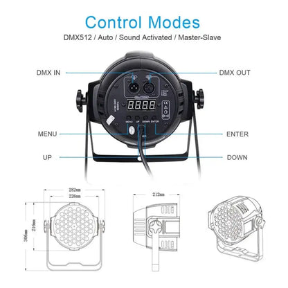Black decorbites big dipper led par light with stand featuring multiple control buttons and digital display for stage lighting