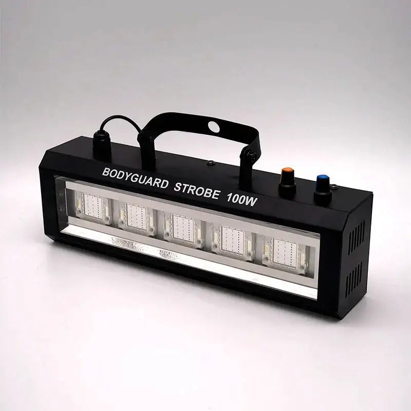 Black rectangular bodyguard 100w yellowish white strobe light with six led panels and auto sound control handle