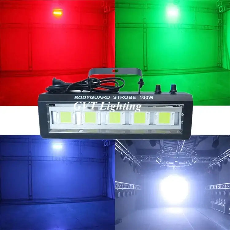 Black bodyguard 100w yellowish white strobe light with multiple bright leds and handle for easy mounting auto sound control