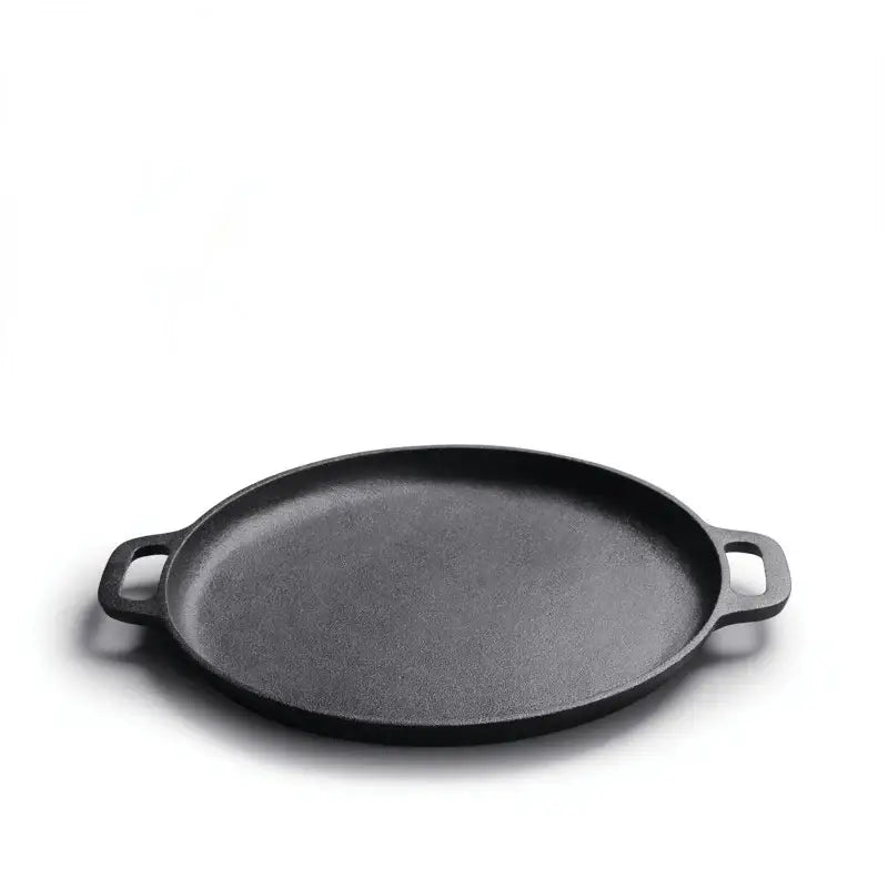 Black cast iron skillet pan kitchen griddle with two sturdy handles by decorbites cast iron