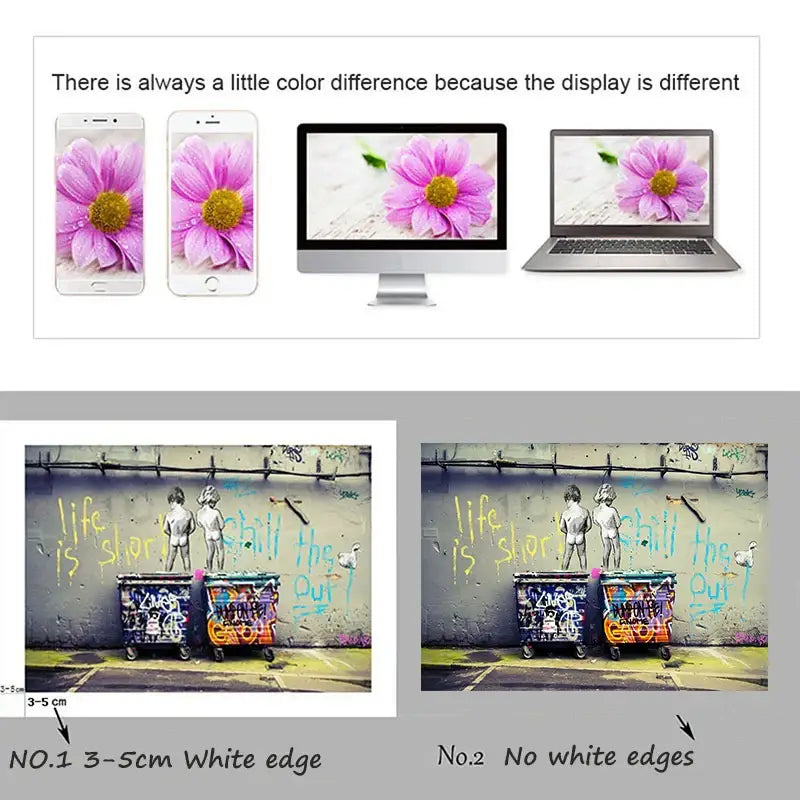 Decorbites™ black cat reading music poster featuring graffiti-style art with three figures and optional white edges for home decor