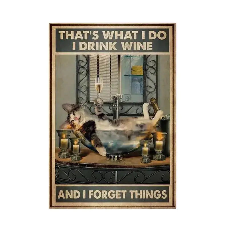 A framed DecorBites™ poster featuring a calico cat lounging in wine with candles, ideal for black cat reading decor
