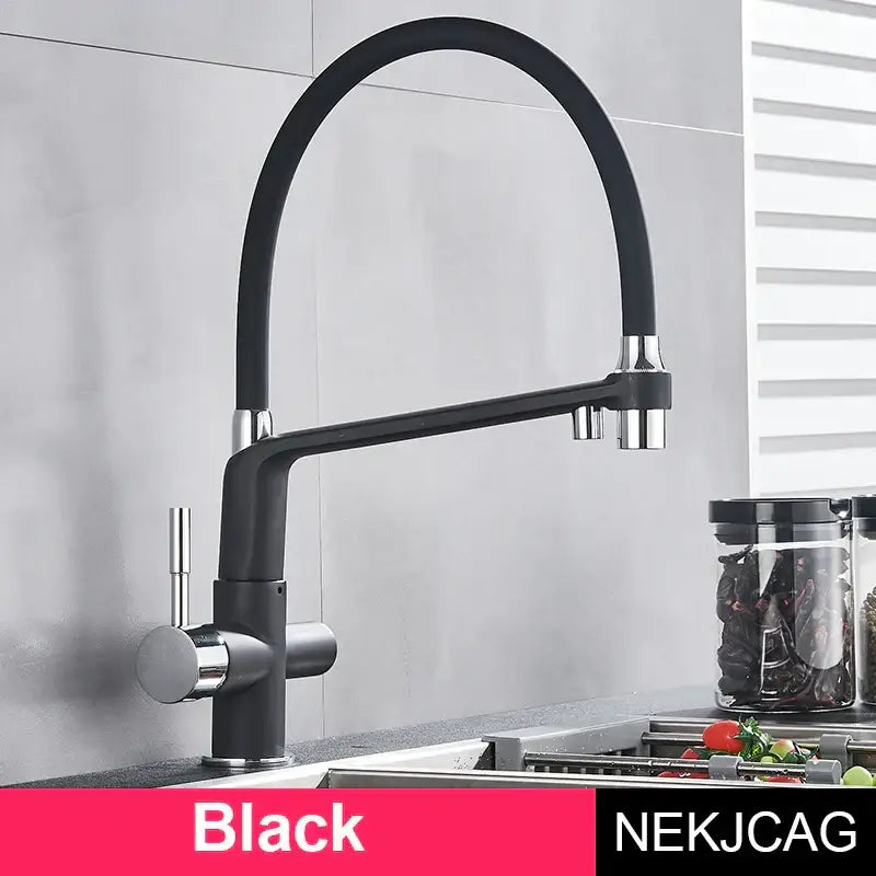 Black chrome kitchen faucet by decorbites with pull down sprayer matte black finish and chrome kitchen accents