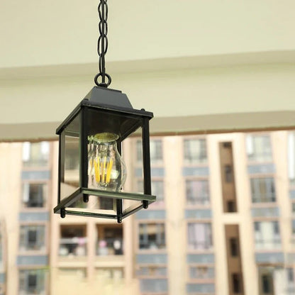 Black European Outdoor Lantern Pendant Light - Decorbites