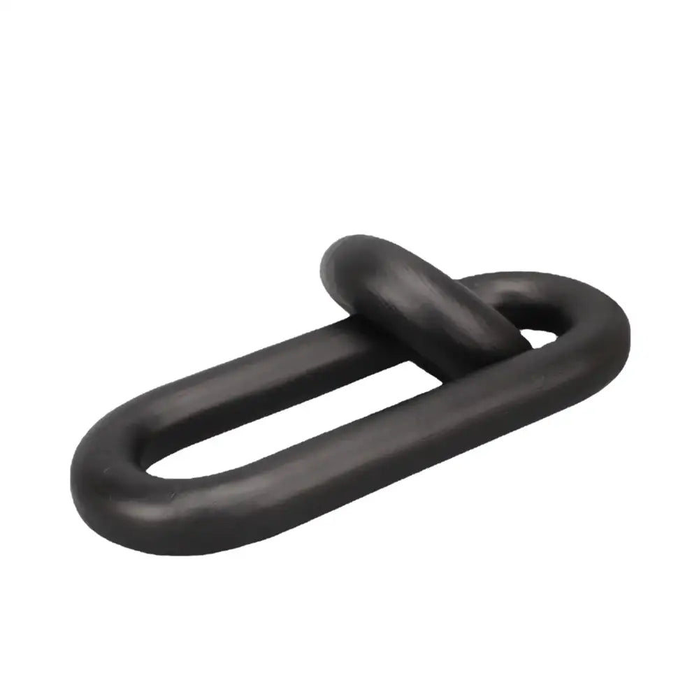 Black geometric resin ornament chain link sculpture in heavy-duty black metal with matte finish for living room decorbites black geometric