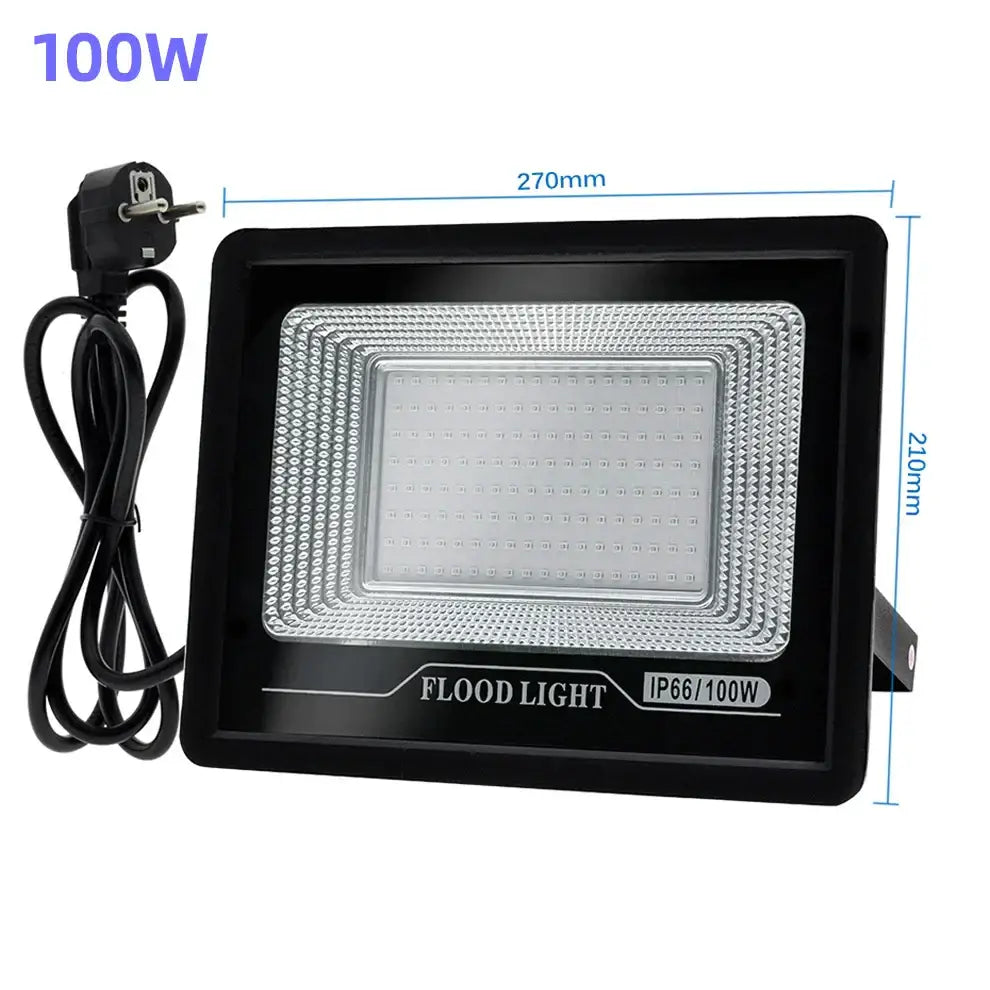 Black rectangular 100w led uv black light flood lamp with textured silver panel and ip66 rating for halloween decor
