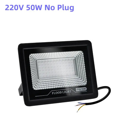 Black rectangular led uv black light flood lamp with textured silver panel and wiring for halloween party decor