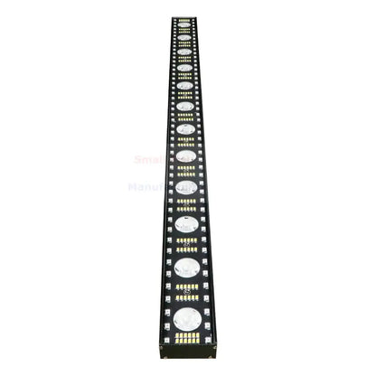 Black led wall wash bar light with multiple circular white leds arranged vertically for living room dj strobe effect