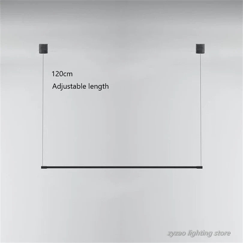 Black Linear Metal LED Pendant Light - Decorbites