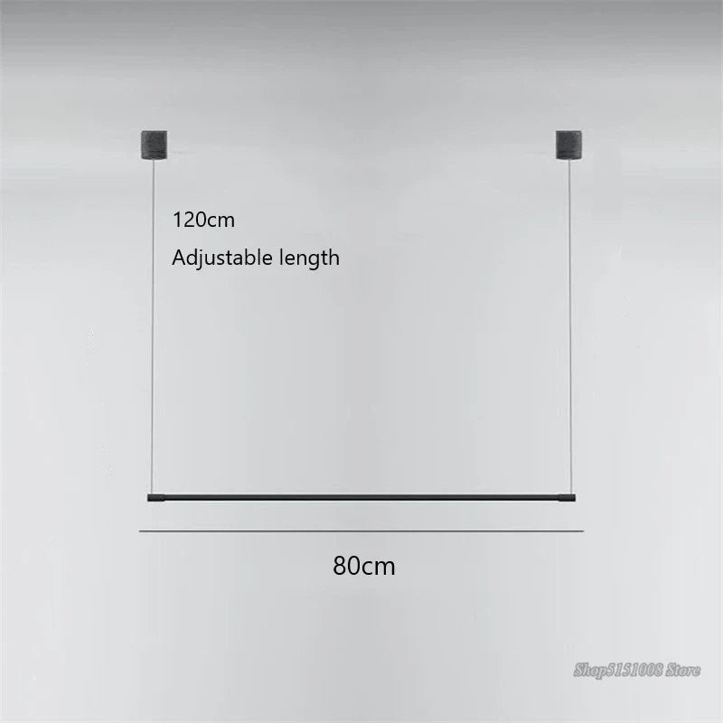Black Linear Metal LED Pendant Light - Decorbites