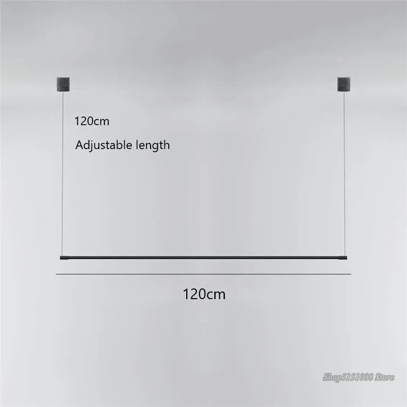 Black Linear Metal LED Pendant Light - Decorbites