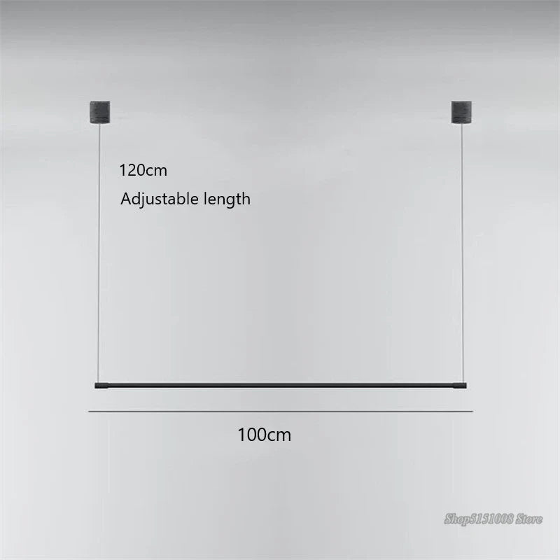 Black Linear Metal LED Pendant Light - Decorbites