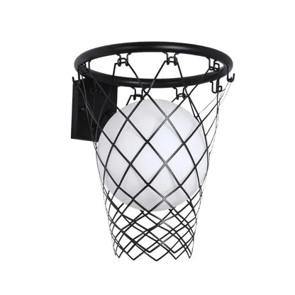 Black metal basketball wall lamp with white frosted glass globe for bedroom decorbites basketball wall lamp lighting