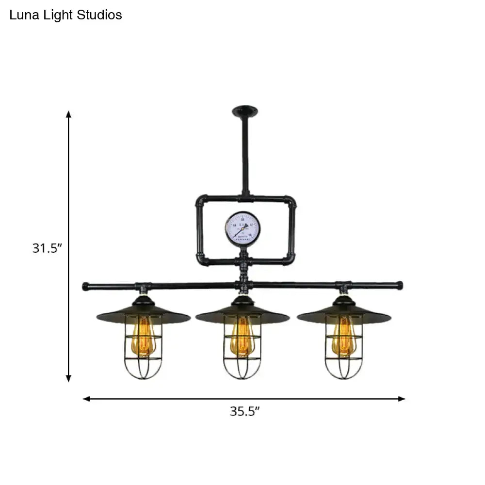 Decorbites™ antiqued black metal pendant lamp with industrial black pipe chandelier ceiling lighting for bar 220v-240v 110v-120v