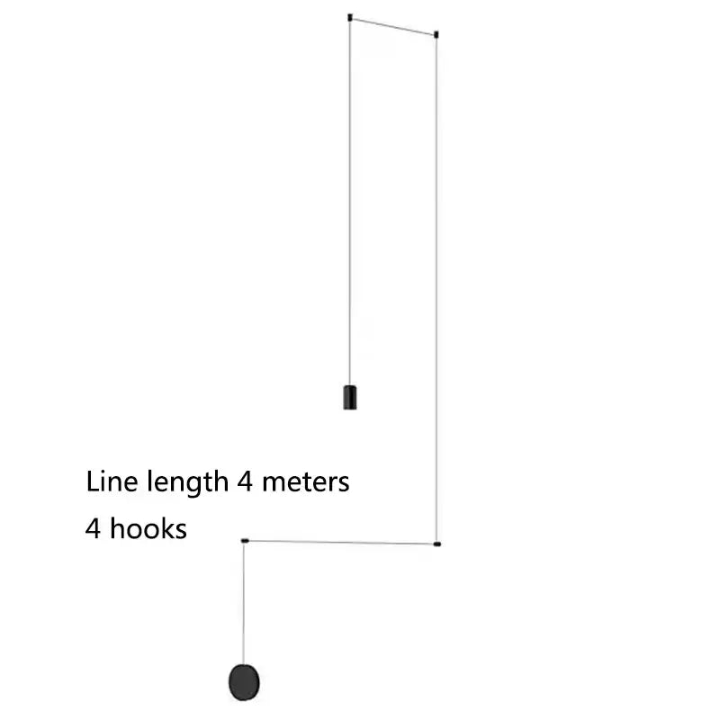 Black minimalist led wall lamp with sleek black cylindrical weight and hook attachments for bedroom and living room decorbites wall lamp