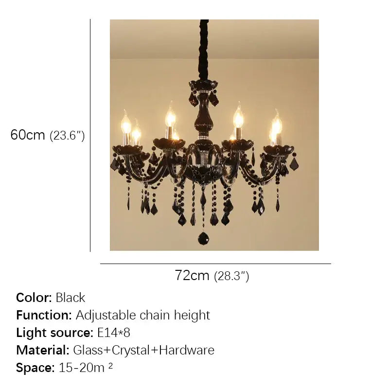 Black ornate crystal pendant chandelier with glass and crystal accents for living room decorbites crystal pendant