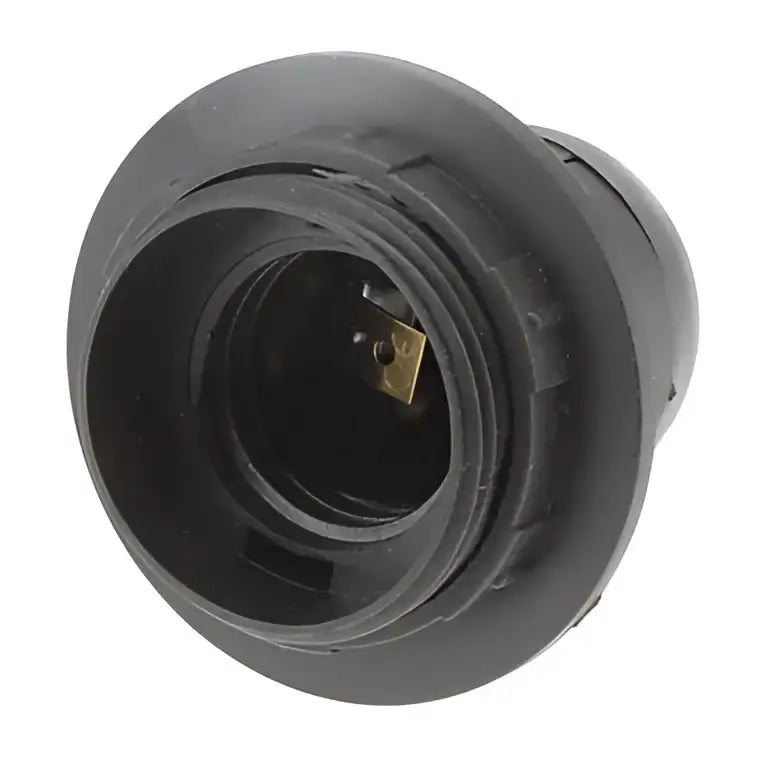 Black plastic and brass e27 socket lamp base with metal contact point for living room socket lamp holder use
