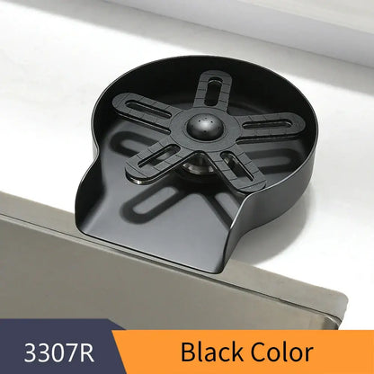 Black matte plastic tv stand mount with star-shaped bracket for home kitchen glass rinser and cup washer use